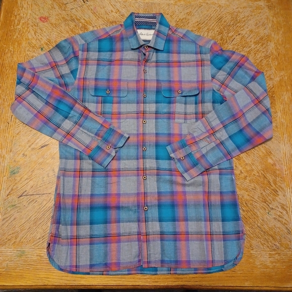 ROBERT GRAHAM Multicolor Plaid Tailored Fit Button Long Sleeve Casual Shirt mens - Picture 1 of 6